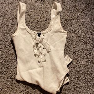 Forever 21 like new white lace up body suit
